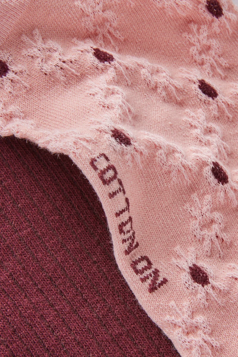 روبي زوج مثالي جوارب مضلعة بكشكش قطعتين